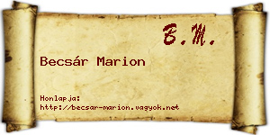 Becsár Marion névjegykártya